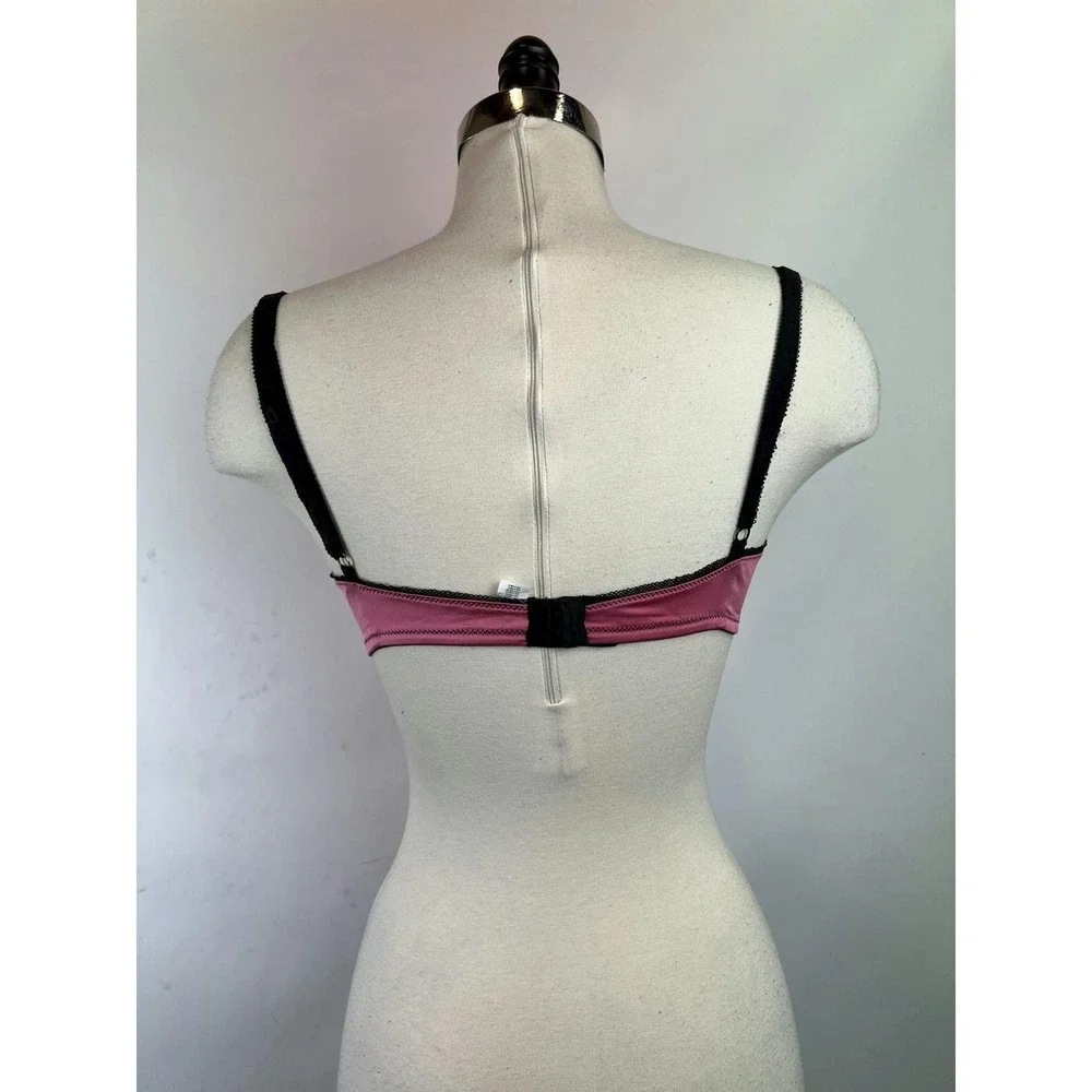 Vintage Dolce & Gabbana Pink‎ Black Satin Bra Size US 36C - Picture 2 of 8